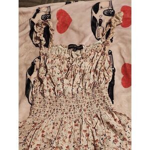 Almost Famous Light Pink Floral Top with Green Flowers
